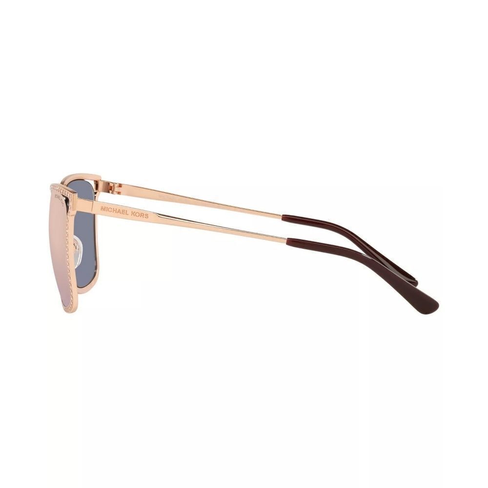 New! MICHAEL KORS Women's Stockholm Mirror Square Sunglasses With Case Rose Gold - Picture 3 of 13